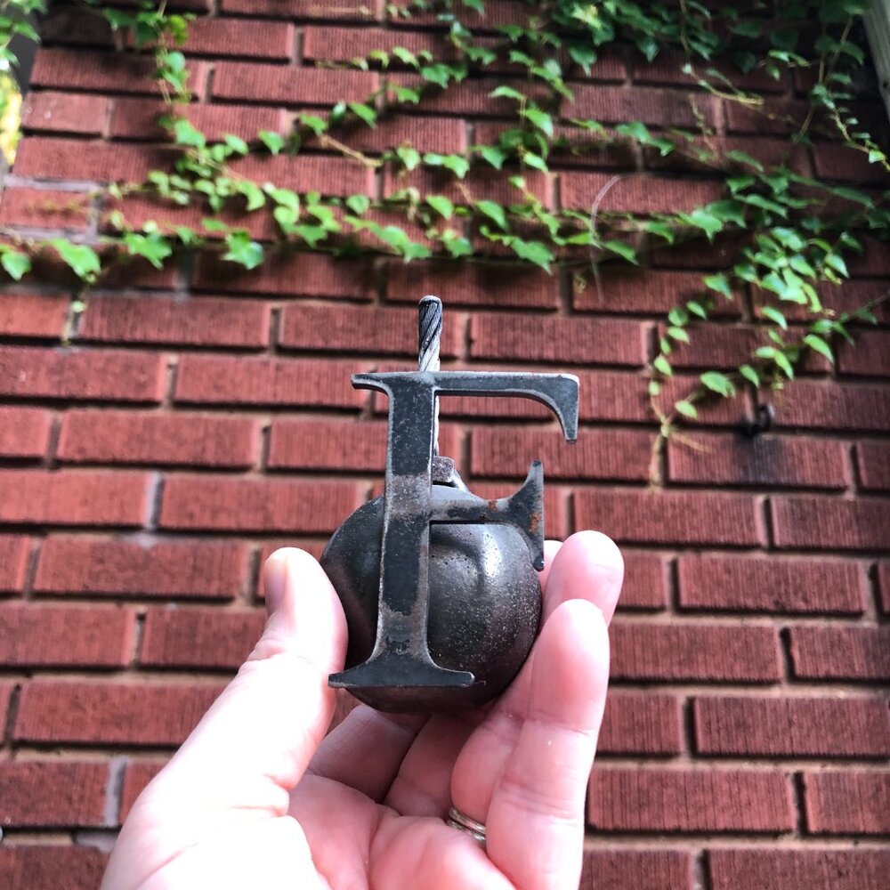 Metal F-Bomb Paperweight – Heavy Cast Letter F on Bomb – Artist-Made Desk Art